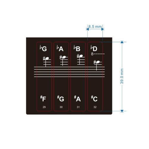 Piano Keyboard Stickers for 88 / 61 / 54 / 49 Key 2