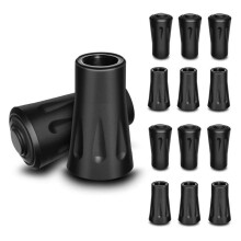 Fötter till vandringsstav 12-pack Black