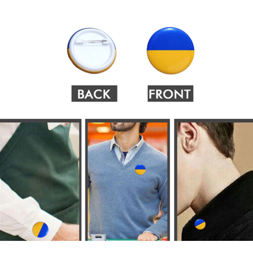 Υποστήριξη για την Ουκρανία Pinback Button Badges Σετ από Υψηλής Ποιότητας Ζωντανά Χρώματα 2