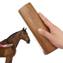 Wooden Deshedding Grooming Tool 20x6.8x3.4 cm Stainless Steel Teeth Horse Grooming Ergonomic Long Handle
