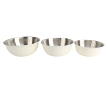 3 pezzi di ciotole da cucina in acciaio inossidabile 304, color crema, set durevole