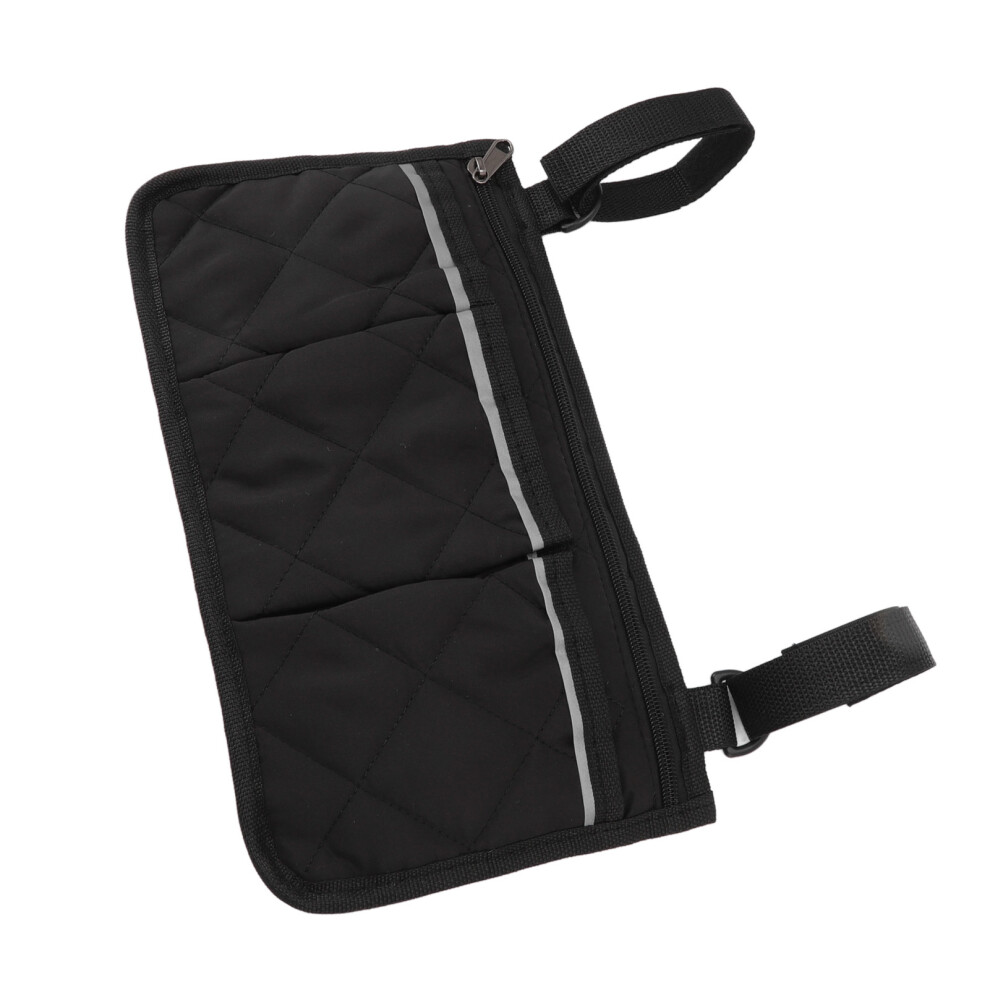 Black Waterproof Multi-Pocket Wheelchair Pouch Bag For Outdoor Use