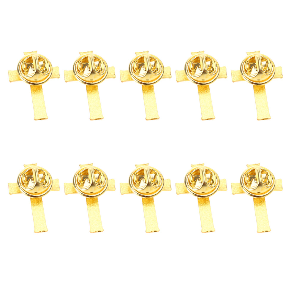 Durable Cross Brooch Metal Badge Stylish Lapel Pin Cross Brooch