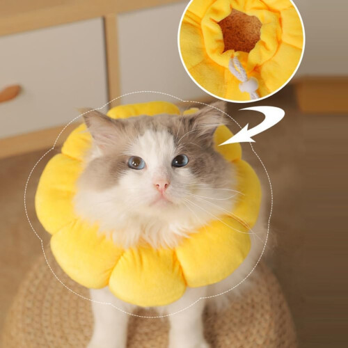 Sunflower Pet Collar Cat Collar Pattern LickingProof BitingProof ScratchingProof Protective Collar Size L 2