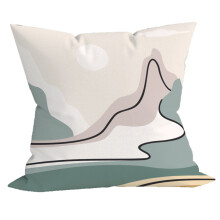 Pillow Cover with Modern Style, Mid Century Modern Abstract Line Drawing Pattern on Thick Flannelette Fabric, Artistic Decor for Living Room Bedroom