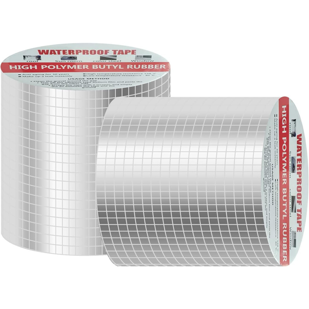 Permanent Waterproof Seal For Roof Repair, Aluminum Foil Reinforced Butyl Rubber Tape Ensures Leak Proof Connections In Extreme Weather Conditions, 9448196625064