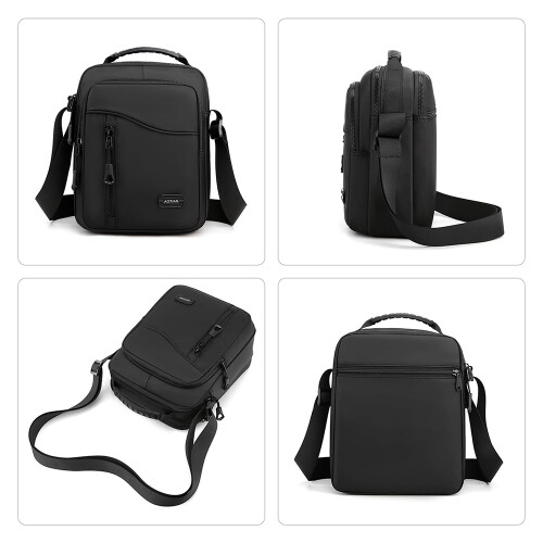 Τσάντα Crossbody με Κρυφή Τσάντα, Αδιάβροχη Τσάντα με Κλείδωμα Ασφαλείας για Άνδρες 2