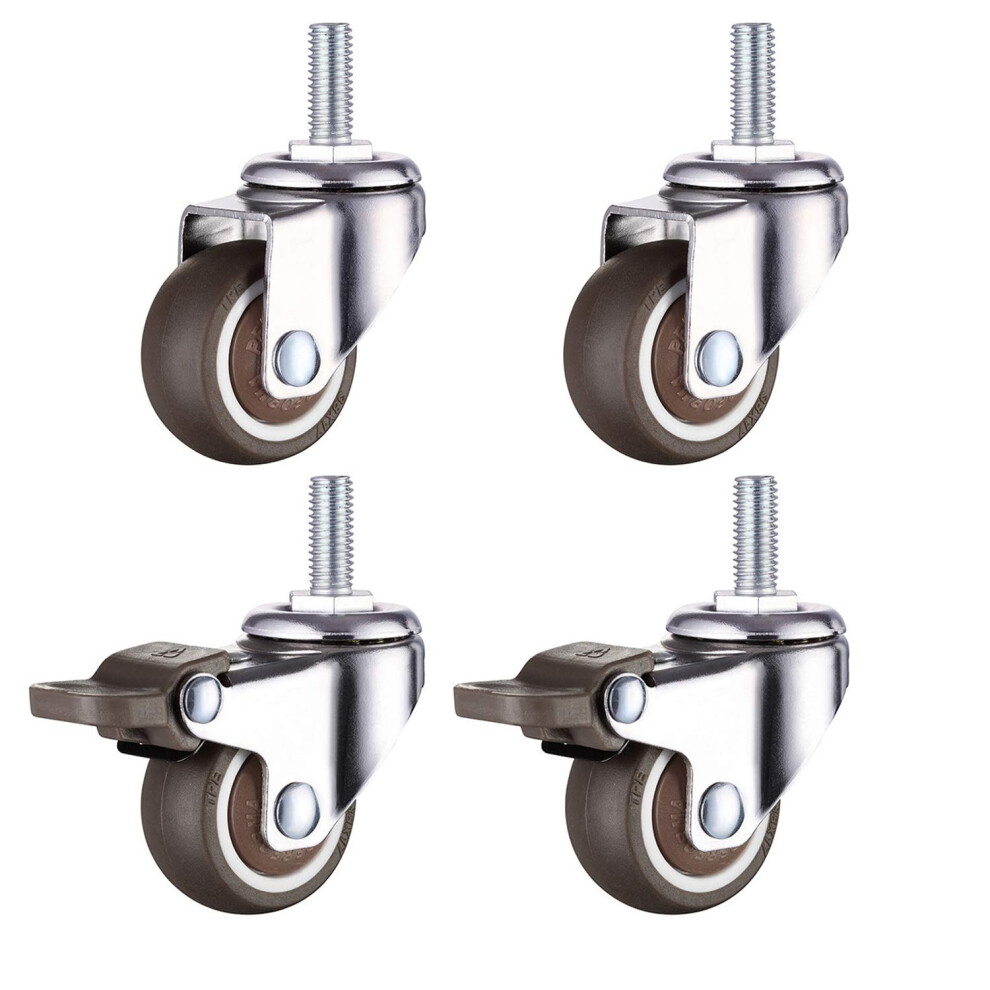 Multipurpose Use Casters For Furniture Replacement, Thermoplastic Elastomer Tpe Mute Casters On Grass, Wooden Floors, Tiled Substrates, Carpets, Rust 9340258618925