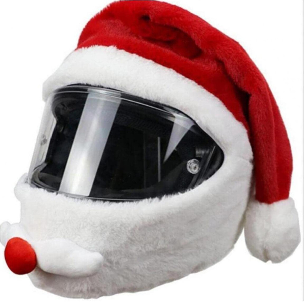 Christmas Motorcycle Helmet Cover Santa Claus Plush Full Face Decoration For Adults 9426802515657