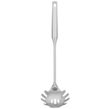 Stainless Steel Pasta Server with Heat Resistant Comfort Grip, Slotted Spaghetti Spoon for Cooking