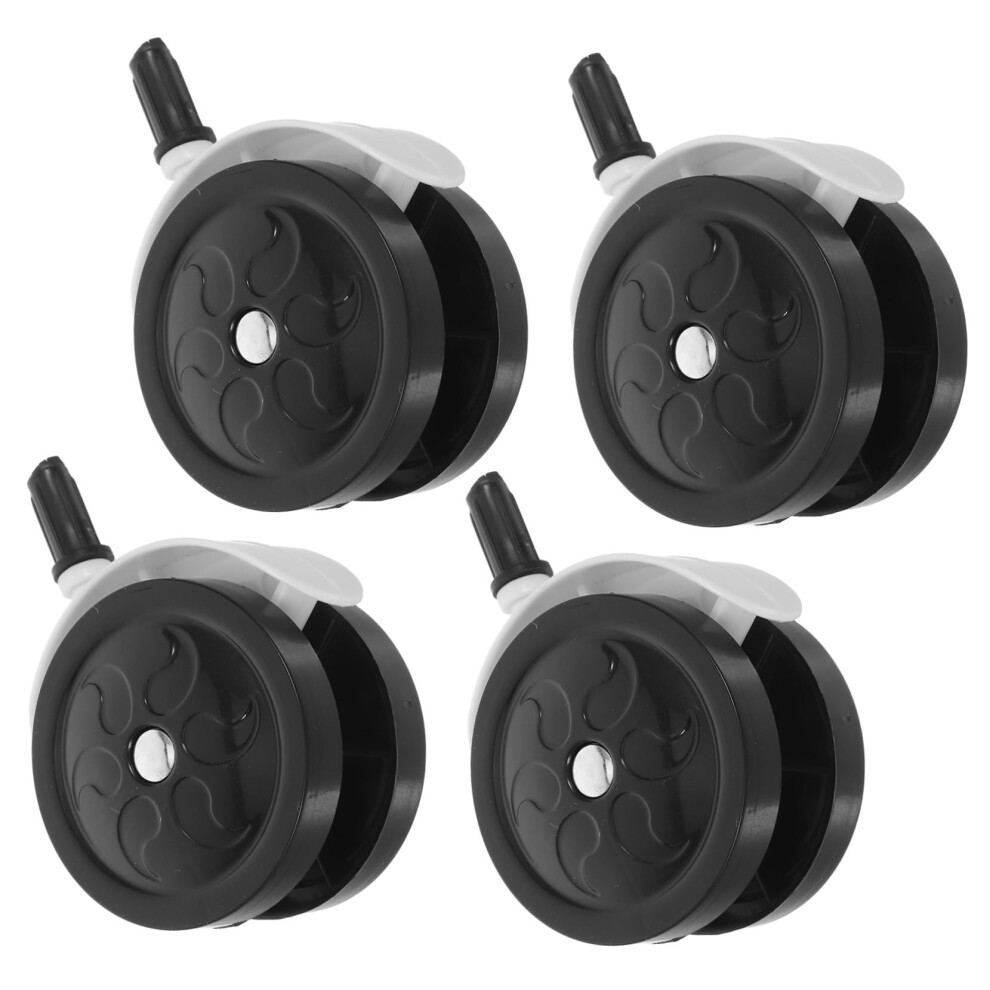 4PCS Silent Stroller Wheels Detachable Swivel Caster Replacement With Straight Insert Socket For Pram Walker Trolley