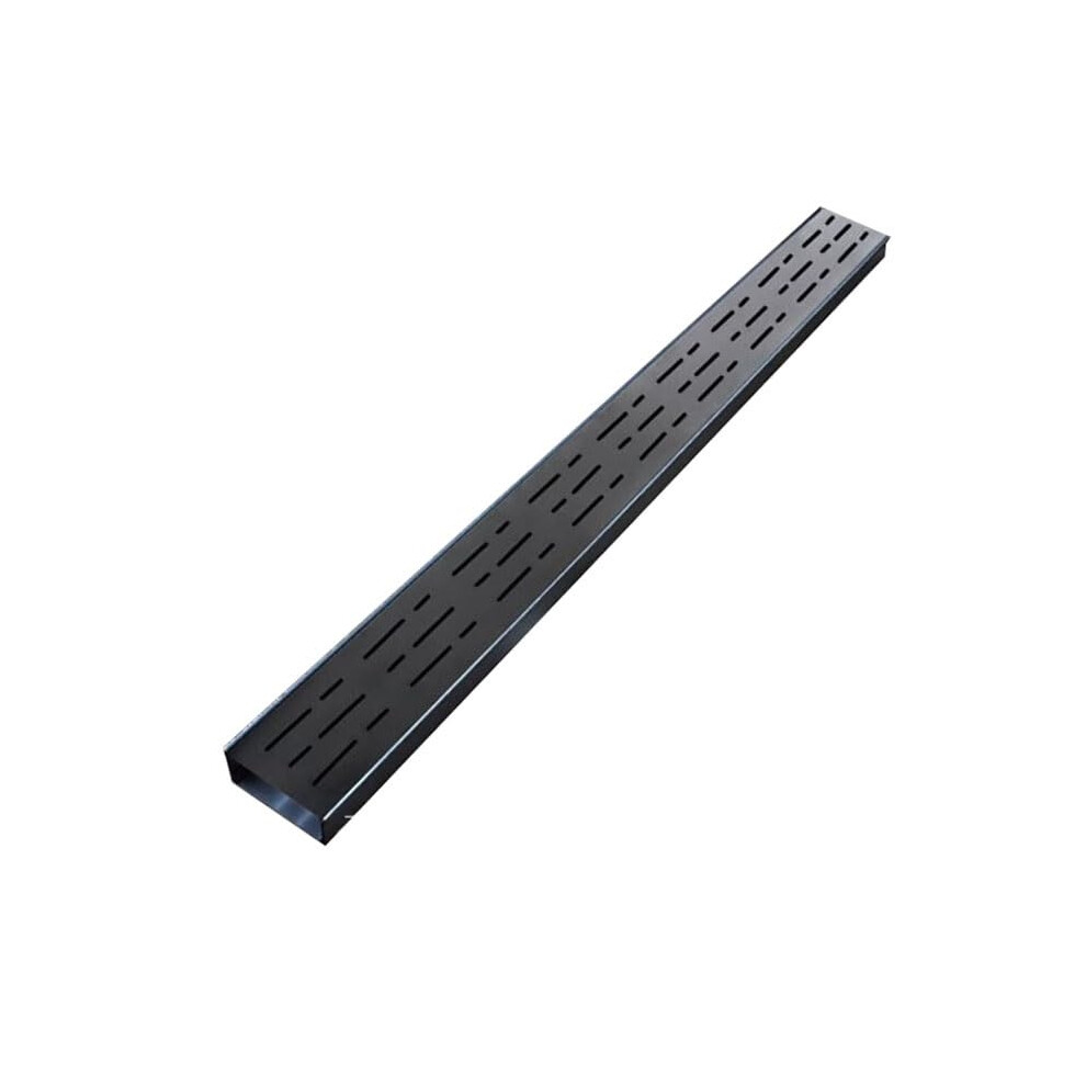 304 Stainless Steel Floor Drain Black 10X3cm Rectangular Shower Drain With Hair Strainer 9382693762696