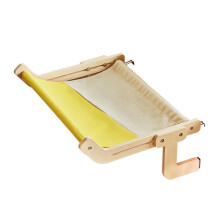 Cat Window Sill Hammock Sturdy Soft Hanging Bed Private Cat Area Easy Install Wall And Windowsill Compatible Gray Yellow