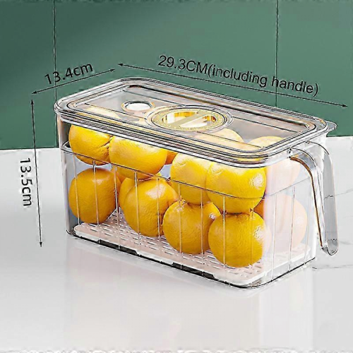 A22025 Kitchen Refrigerator Storage Box Fridge Organizer With Lids And Handles Fruit Boxes Drain Basket Storage Containers Pantry
