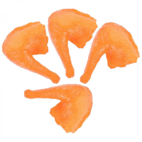 Realistic Chicken Leg Simulation Toy for Decoration 8Pcs Orange PVC Set