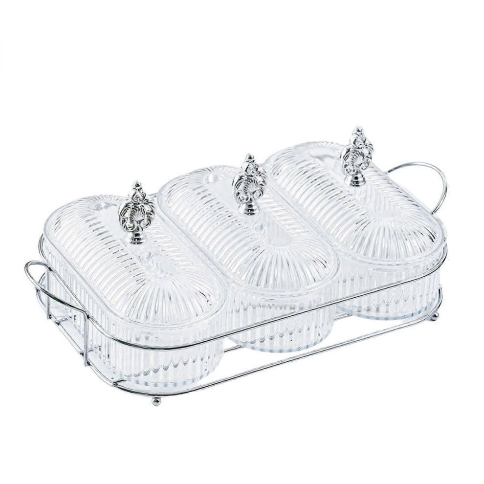 Clearmulti Compartment Snacks Storage Container With Clear Lid For Dry Fruits Nut And Snacks Sustainable Plastic Kitchen Organizers White 8385827158403