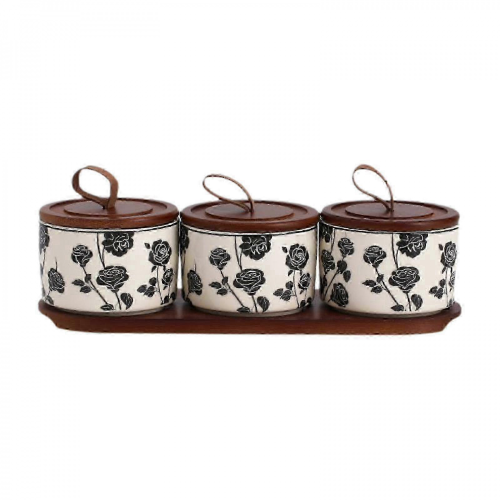 3 Ceramic Jars2026 Ceramic Airtight Food Storage Jar With Lid, Kitchen Pantry Canister For Snacks, Cookies & Decorative Use 8385827159028