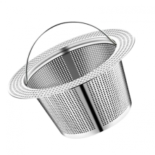 Kitchen Sink Strainer Rustproof Stainless Steel with Fine Mesh Basket and Easy Lift Handle 10.4 cm