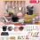 Pink 61pcsChildren's Simulation Kitchen Utensils Set, Mini Cooking Toys Cooker Tableware 2025 1