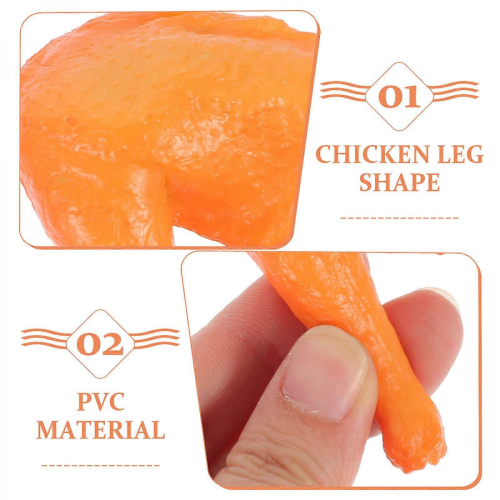 Realistic Chicken Leg Simulation Toy for Decoration 8Pcs Orange PVC Set 1