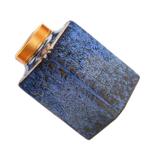 Bocaux à thé hermétiques bleus avec couvercle, 7x7x11,3 cm, anti-poussière, 1 pièce