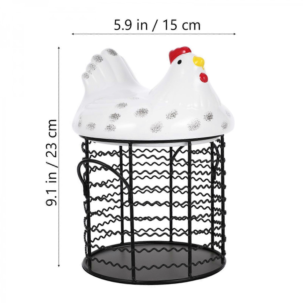 Kitchen Egg Box Fruit Basket For Kitchen Egg Storage Basket Home Use Eco-Friendly Material Iron 9.04X5.89x5.89inch 1Pack 8385827158113