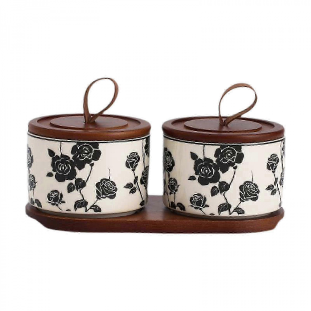 2 Ceramic Jars2026 Ceramic Airtight Food Storage Jar With Lid, Kitchen Pantry Canister For Snacks, Cookies & Decorative Use 8385827159035