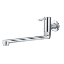2025 Kitchen Faucet 180 Degree Rotation Sink Mop Pool Tap Stainless Steel Lengthened Wall Mounted Single