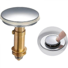26-27 Universal Pop Up Sink Plug 38mm, Chrome Pop Up Click Clack Drain Stopper For Kitchen Bathroom Washbasin Bath