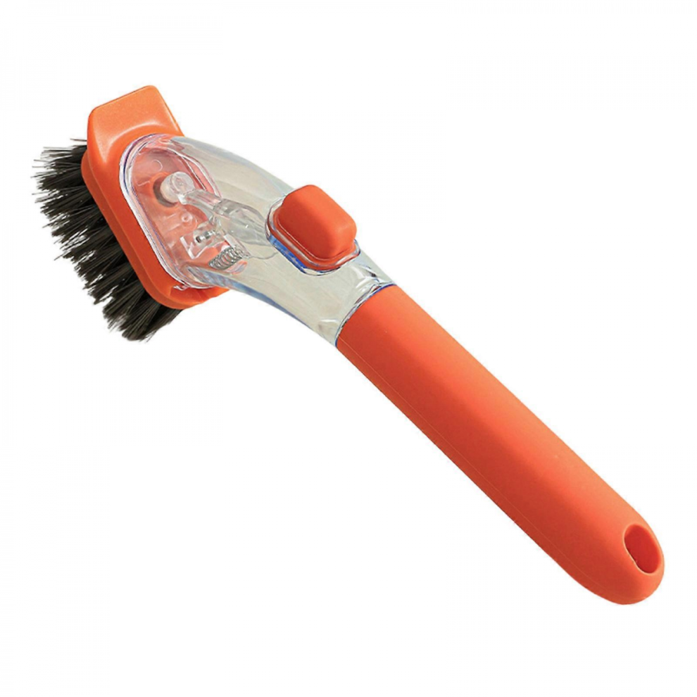 Automatic Soap Dispenser Scrubber With Comfortable Grip For Kitchen Cleaning Tasks for Pool Walls, Bathroom, GroutOrange