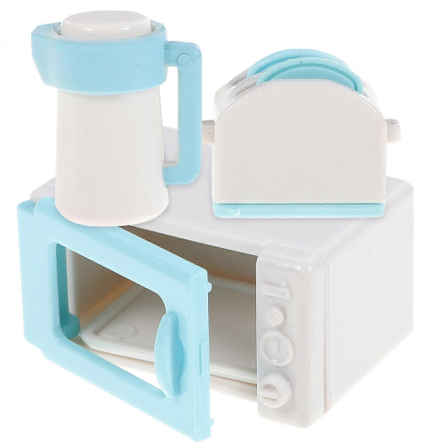 Kids Kitchen Accessories Set Dollhouse 1Set Microwave Bread Maker Toys