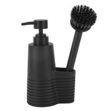25-26 Dish Soap Dispenser Stainless Steel Washing Up Liquid Dispenser with Cleaning Brush for Kitchen