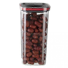 Boîte de rangement pour céréales noire 2000 ml, grande capacité, transparente et hermétique, pour la cuisine (réf. 2025)