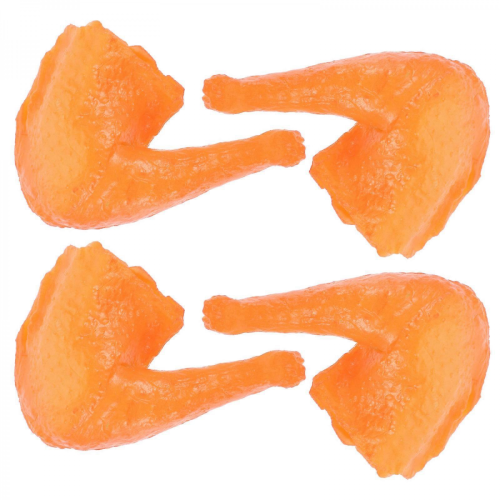 Realistic Chicken Leg Simulation Toy for Decoration 8Pcs Orange PVC Set 2