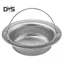 Stainless Steel Kitchen Sink Strainer Large Food Debris Holder Fine Mesh Clog-Free Drain Basket Easy-Lift Handle Durable Sewer Filter 25-26