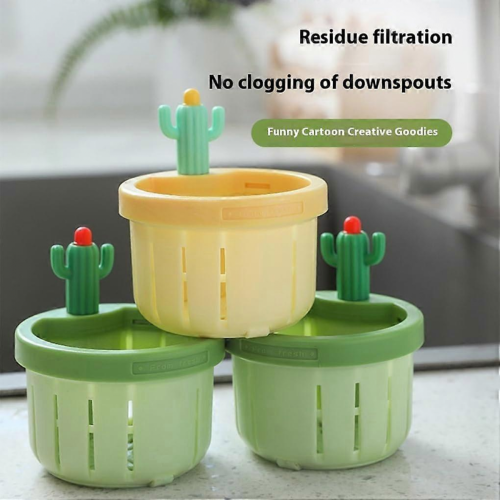 Kitchen Sink Strainer with Lid, No Blockage Filter, Bright Yellow, Easy Clean Basket 2Pack 1