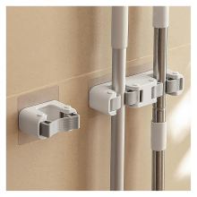 Broom Holder Wall Mount 2PCS Weatherproof NoDrill Mop Organizer for Kitchen Bathroom Garage