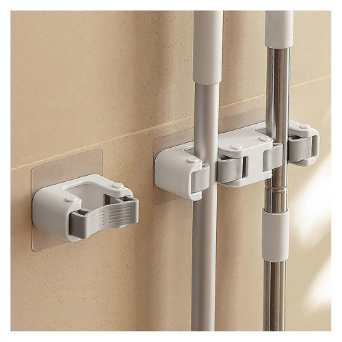 Broom Holder Wall Mount 2PCS Weatherproof NoDrill Mop Organizer for Kitchen Bathroom Garage