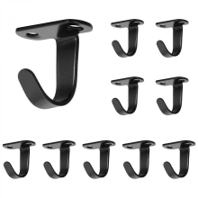 Deckenhaken aus rostfreiem Edelstahl, robust und platzsparend, für Bad und Küche, 10er-Pack, mattschwarz
