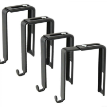 Lot de 4 crochets de porte réglables en métal pour placard, avec support pour serviettes de cuisine et de salle de bain