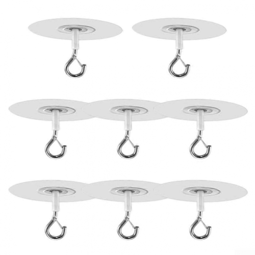 Ganci da soffitto per piante, 8 pezzi, staffe metalliche con fermagli di sicurezza per interno ed esterno