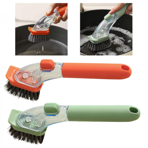OrangeAutomatic Soap Dispenser Scrubber With Comfortable Grip For Kitchen Cleaning Tasks for Pool Walls, Bathroom, Grout 1