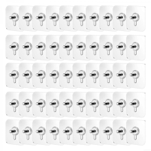 50Pcs Transparent Self Adhesive Wall Hooks Waterproof Damage for Bathroom Kitchen MultiSurface
