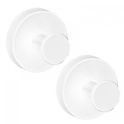 White2 Pieces2025 Rustproof hooks for home no-drill durable suction cup