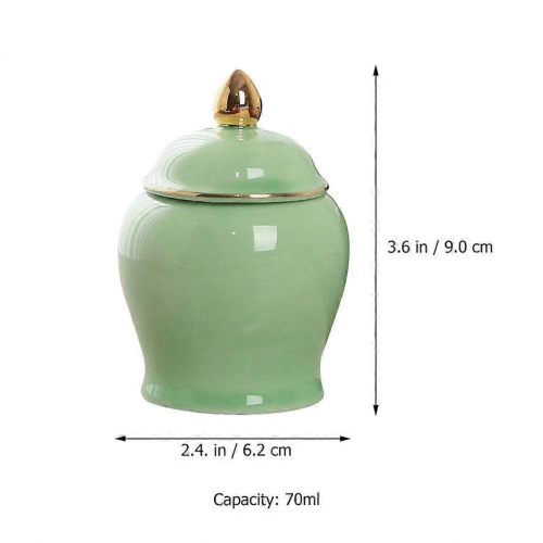 Ceramic Tea Container Kitchen Decoration for Home Use Light Green with Sealed Lid 1Pcs 1