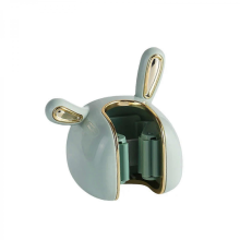 Lot de 3 supports muraux adhésifs pour balai et serpillère en forme de lapin, sans perçage, vert