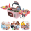 Kinderküchen-Spielset mit 1 Set Simulationsbesteck, Rosa 4