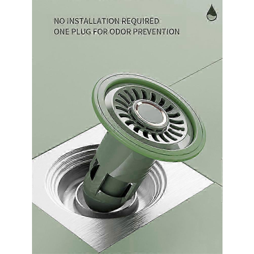Piège à cheveux anti-odeurs pour siphon de sol blanc durable vert 25-26 2
