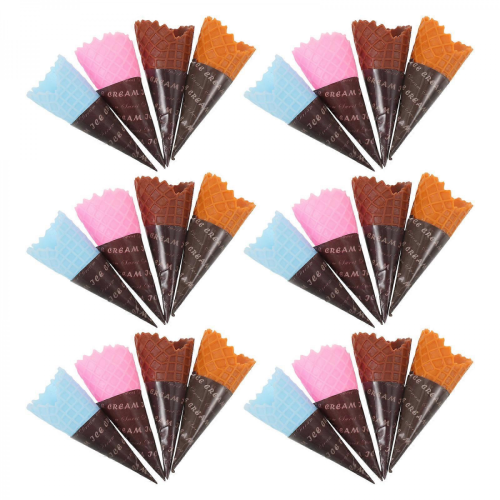 Jeu de cornets de glace réaliste pour enfants - 24 pièces - Accessoires de dessert