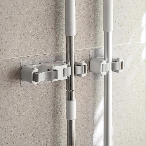 Broom Holder Wall Mount 2PCS Weatherproof NoDrill Mop Organizer for Kitchen Bathroom Garage 2